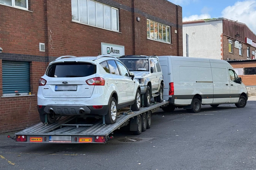 ansamblu pentru transport autovehicule pe platforma